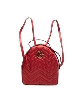 Gucci GG Marmont Backpack Red Leather